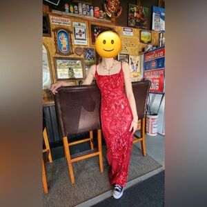 Elegant Red Sequin Prom Dress ❤️